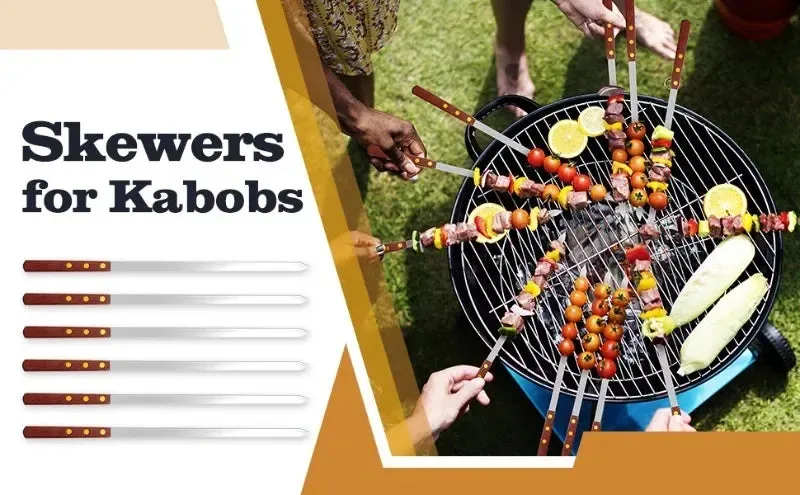 12 Pieces Skewers for Kabobs Grilling