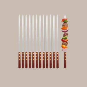 12 Pieces Skewers for Kabobs Grilling