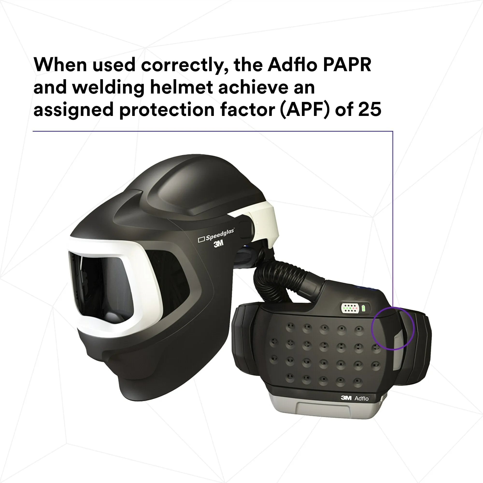 3M Adflo Powered Air Purifying Respirator HE System with 3MSpeedglas Welding