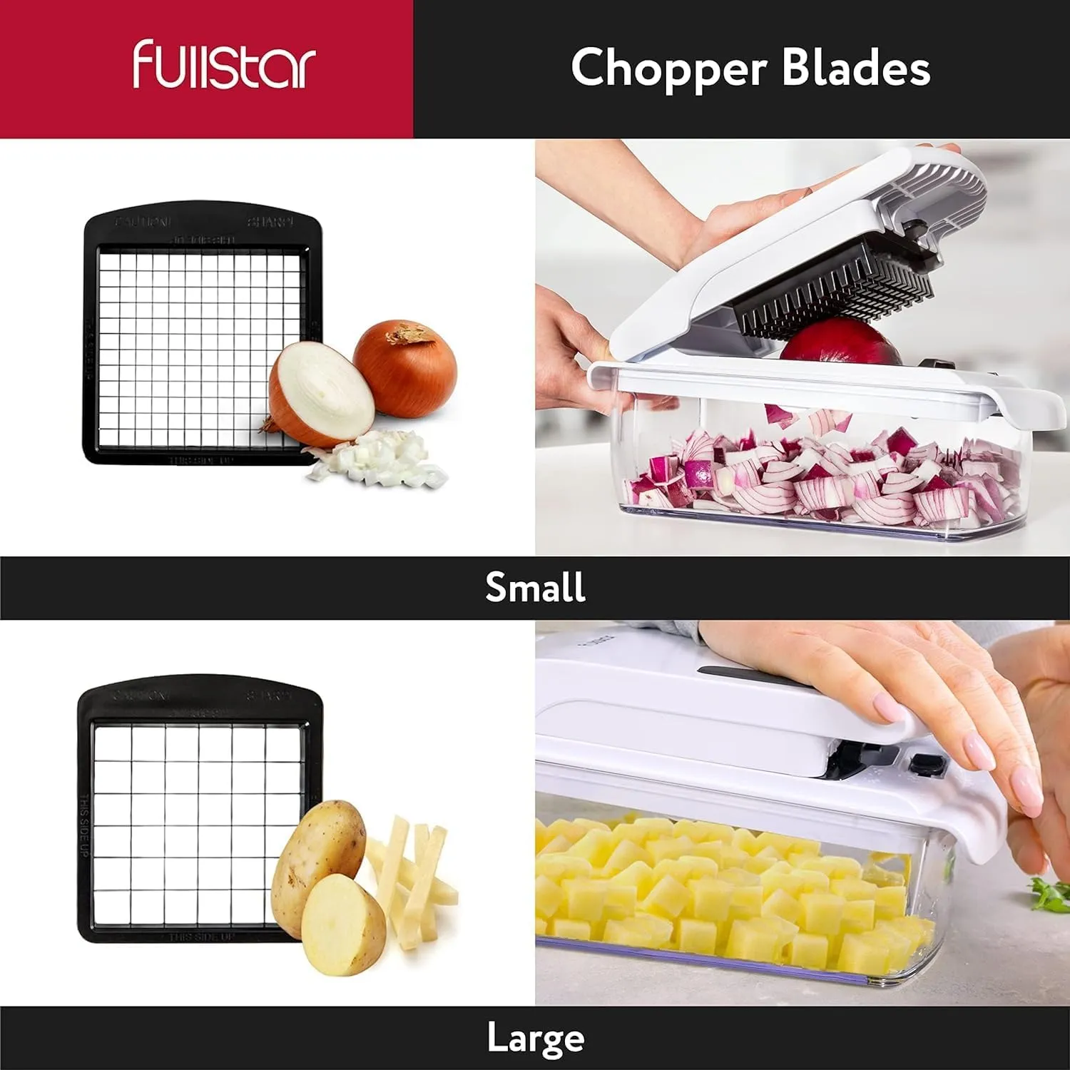 4-in-1 Vegetable Chopper Slicer, Spiralizer, and Container