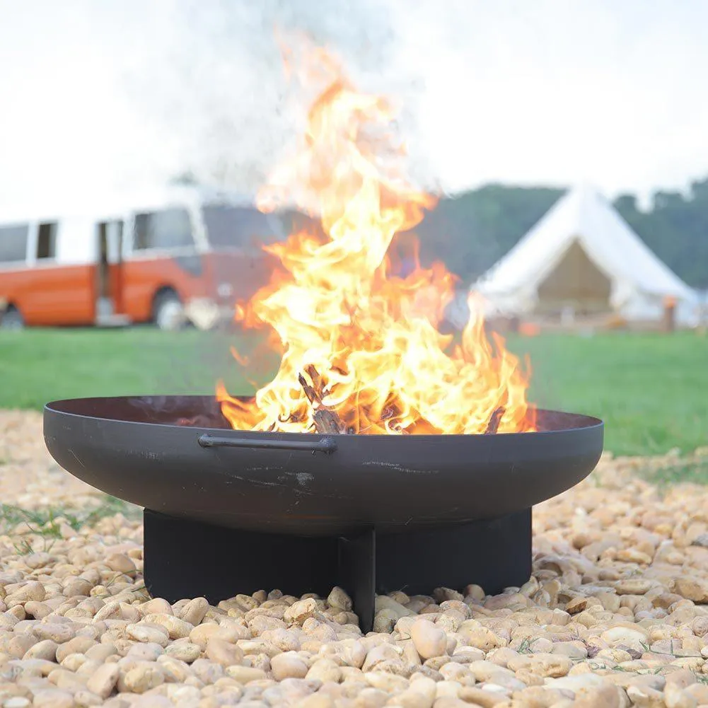 70cm Large Fire Pit Portable Outdoor Fire Bowl for Patio Camping BBQ Brazier