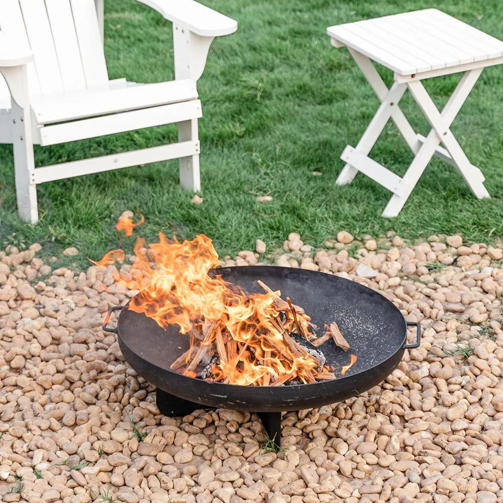 70cm Large Fire Pit Portable Outdoor Fire Bowl for Patio Camping BBQ Brazier