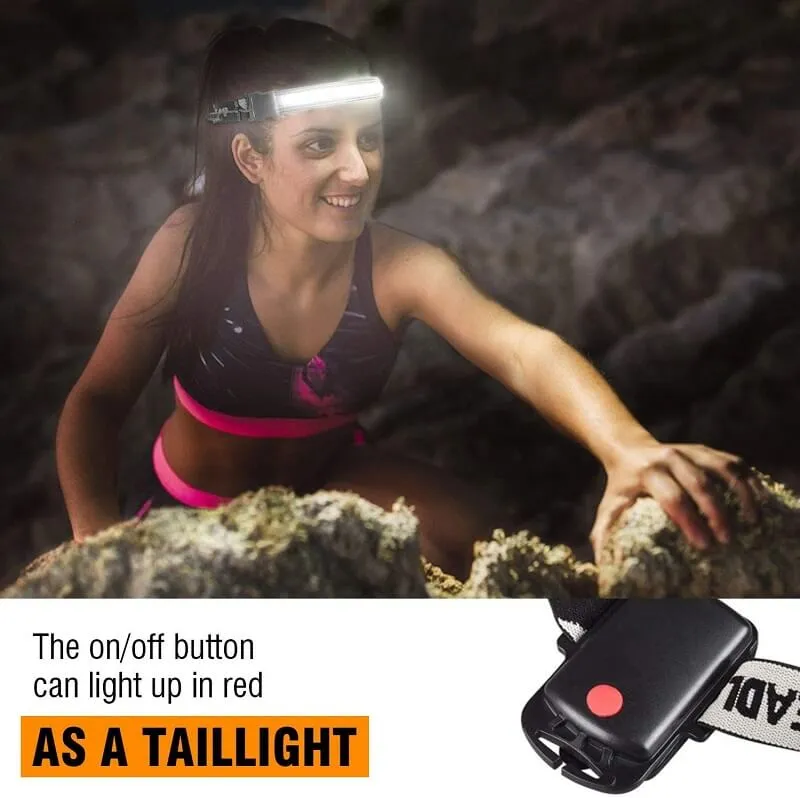 800 Lumens COB 220° Wide Beam Headlamp Flashlight