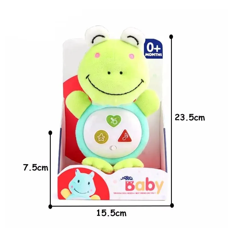 Baby sleeping soothing frog stuffed frog toy with light and music anime plush toys