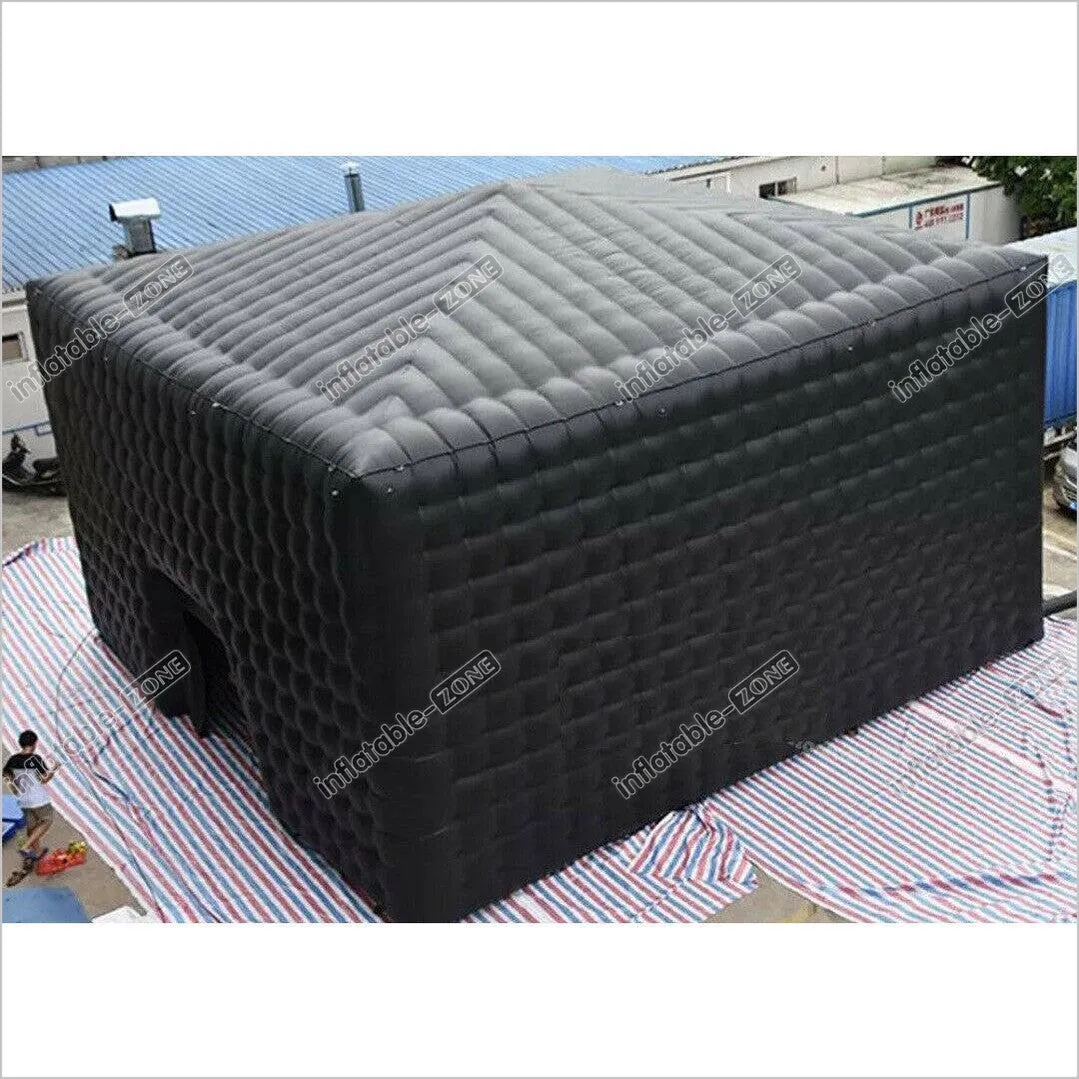 Black Large Inflatable Cube Tent Party Disco Booth Nightclub Outdoor