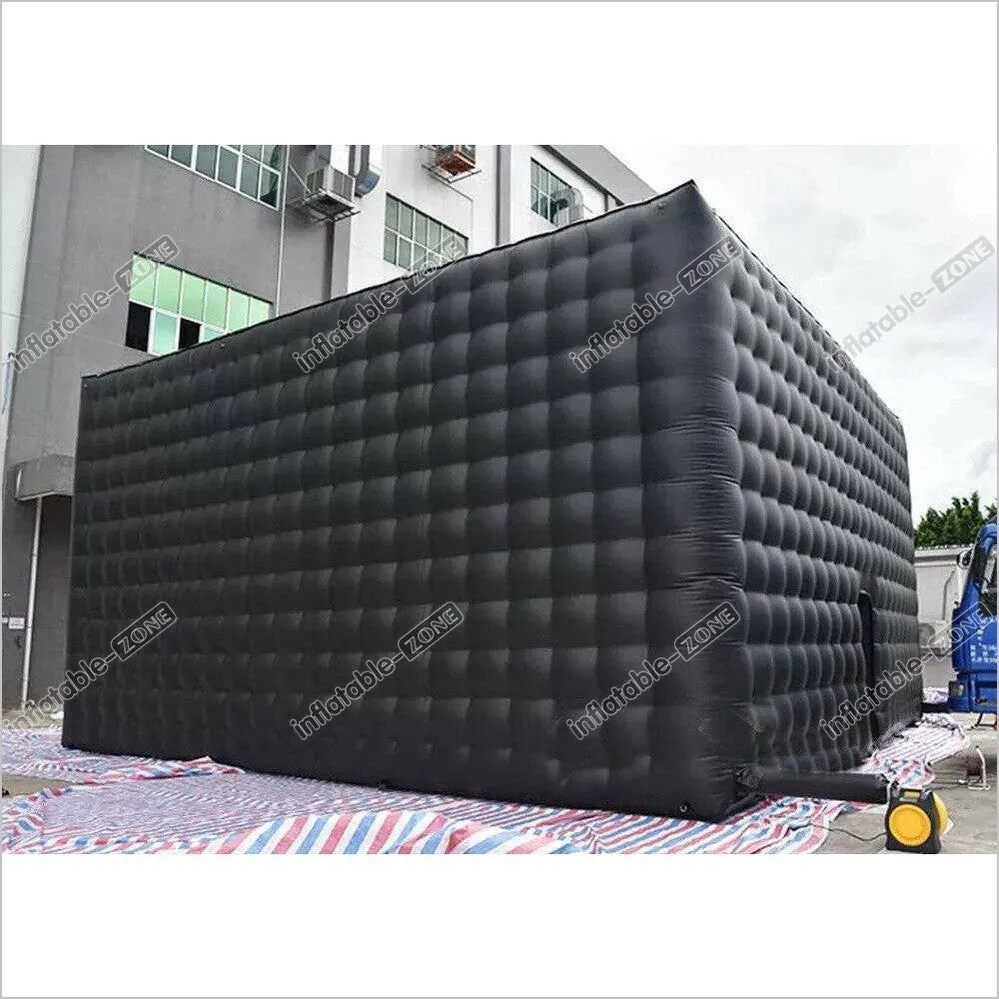 Black Large Inflatable Cube Tent Party Disco Booth Nightclub Outdoor