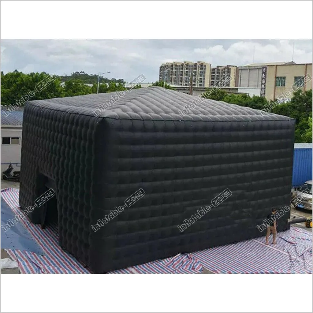 Black Large Inflatable Cube Tent Party Disco Booth Nightclub Outdoor