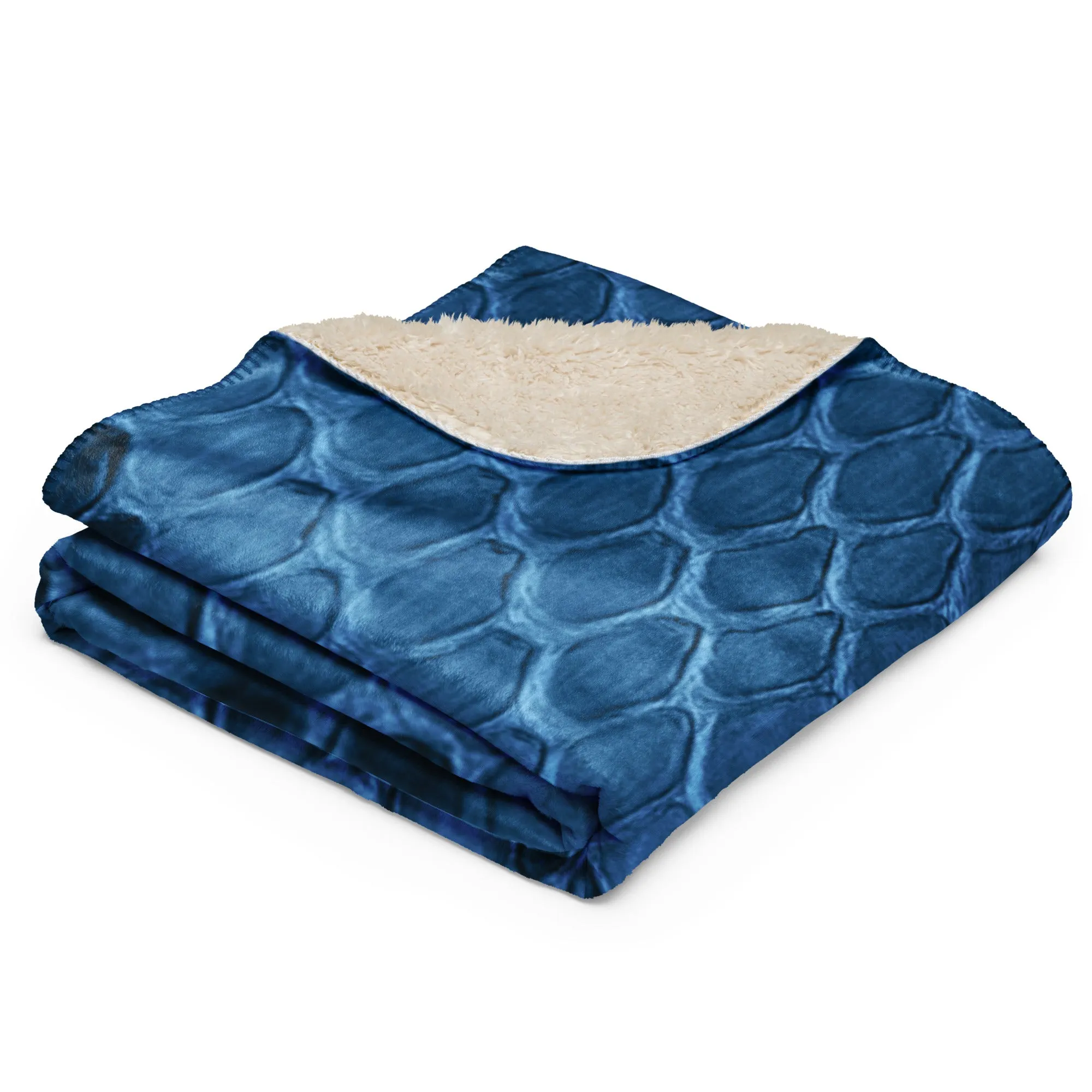 Blue Snake Skin Sherpa blanket lioness-love