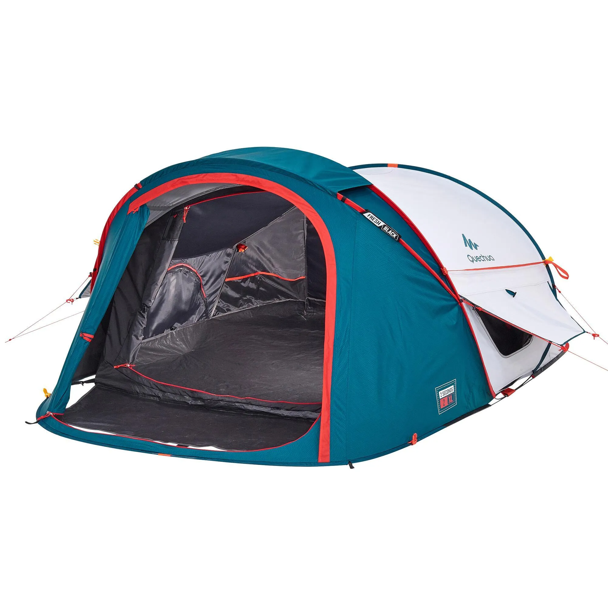 Camping tent Quechua Fresh & Black 2 Seconds XL 2-person, white/blue