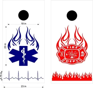 Cornhole Boards Decals Fire EMS EMT Fireman Fighter Sticker 1546