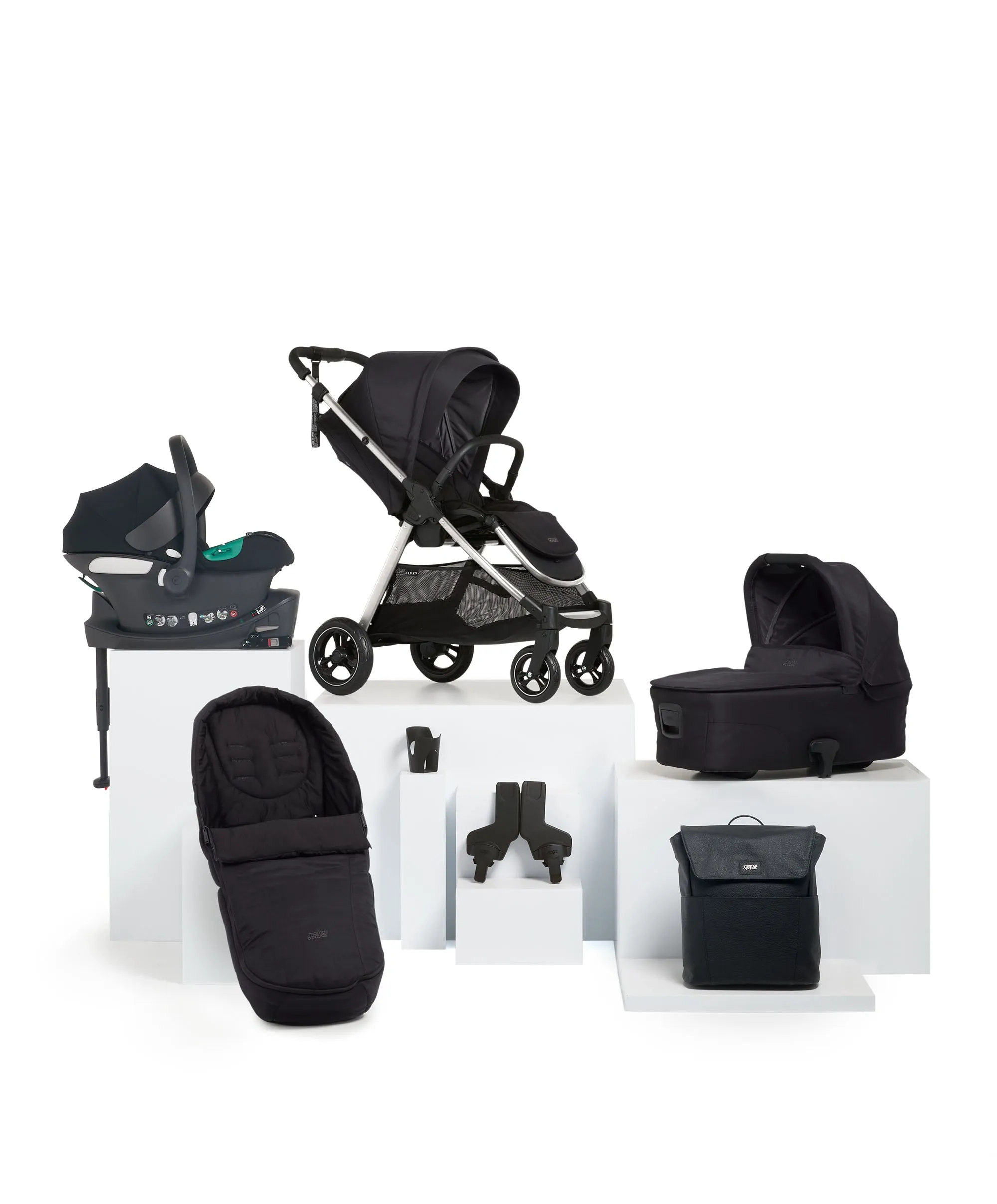 Flip XT³ Pushchair Complete Bundle with Cybex Aton B2 Car Seat & Base (7 Pieces) - Slated Navy