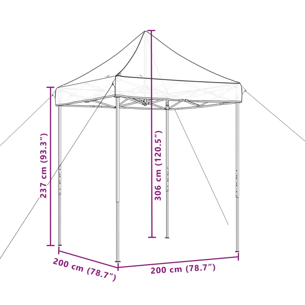 Foldable Party Tent Pop-Up Beige 200x200x306 cm