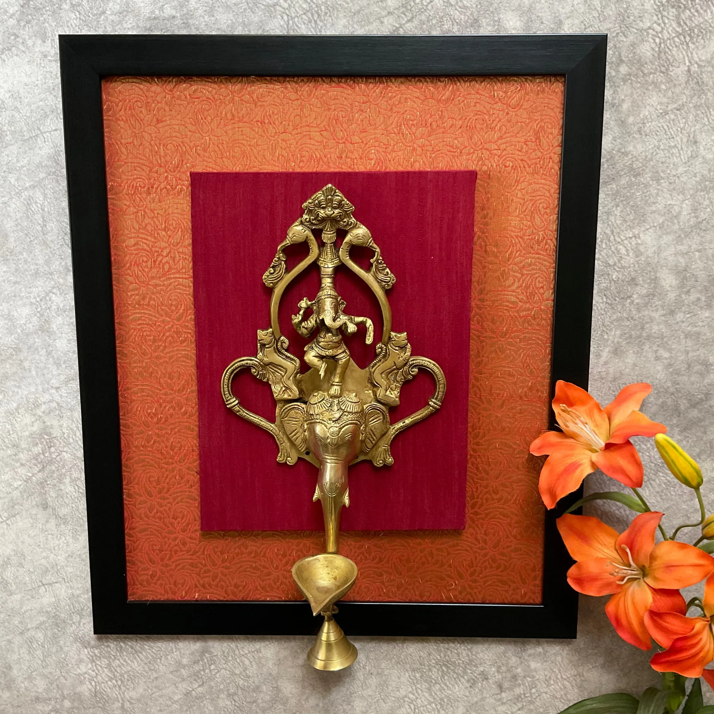 Ganesha Brass Wall Art For Living Room - Divine Wall Hanging