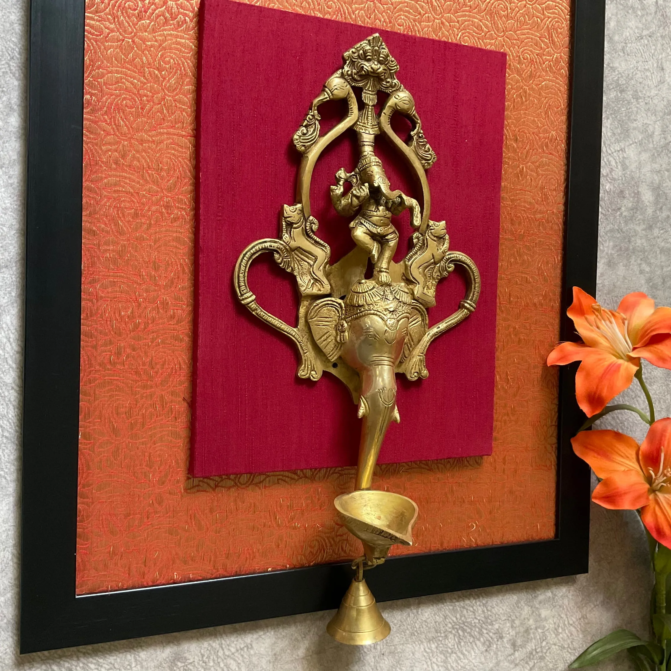 Ganesha Brass Wall Art For Living Room - Divine Wall Hanging