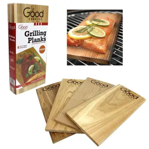 Grilling Planks - Outdoor Barbeque Smoking Grill Planks - Set of 4 Cedar Flavored