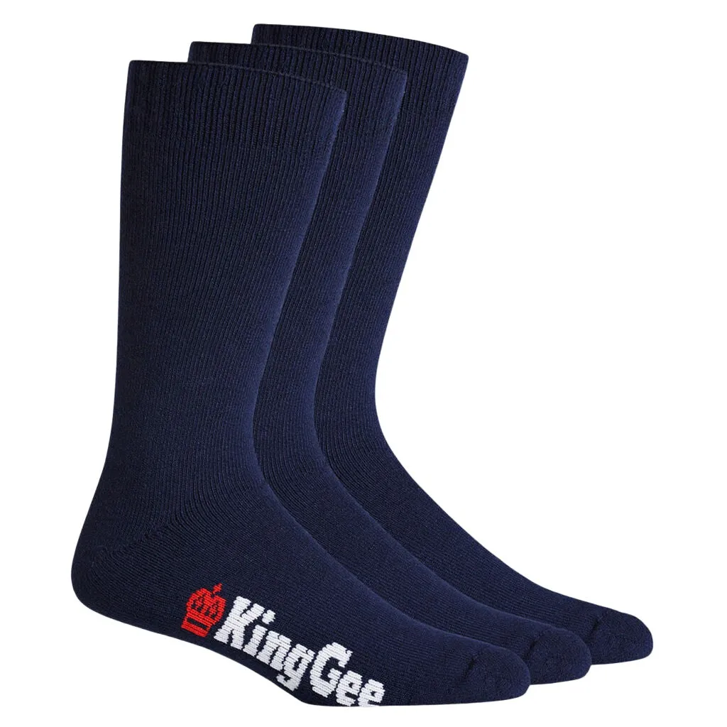 King Gee Men's Bamboo Crew Work Socks - 3 Pack (K09230)