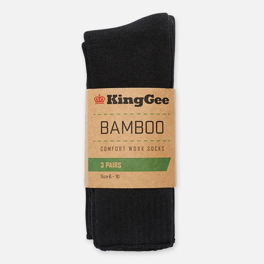 King Gee Men's Bamboo Crew Work Socks - 3 Pack (K09230)