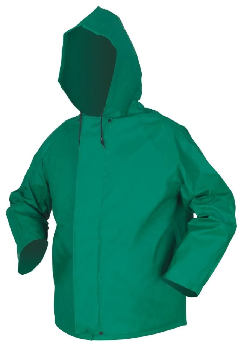 MCR Safety 388JH Dominator 1 Piece Waterproof Jacket with Attached Hood Rain Gear, Green, 1 Each