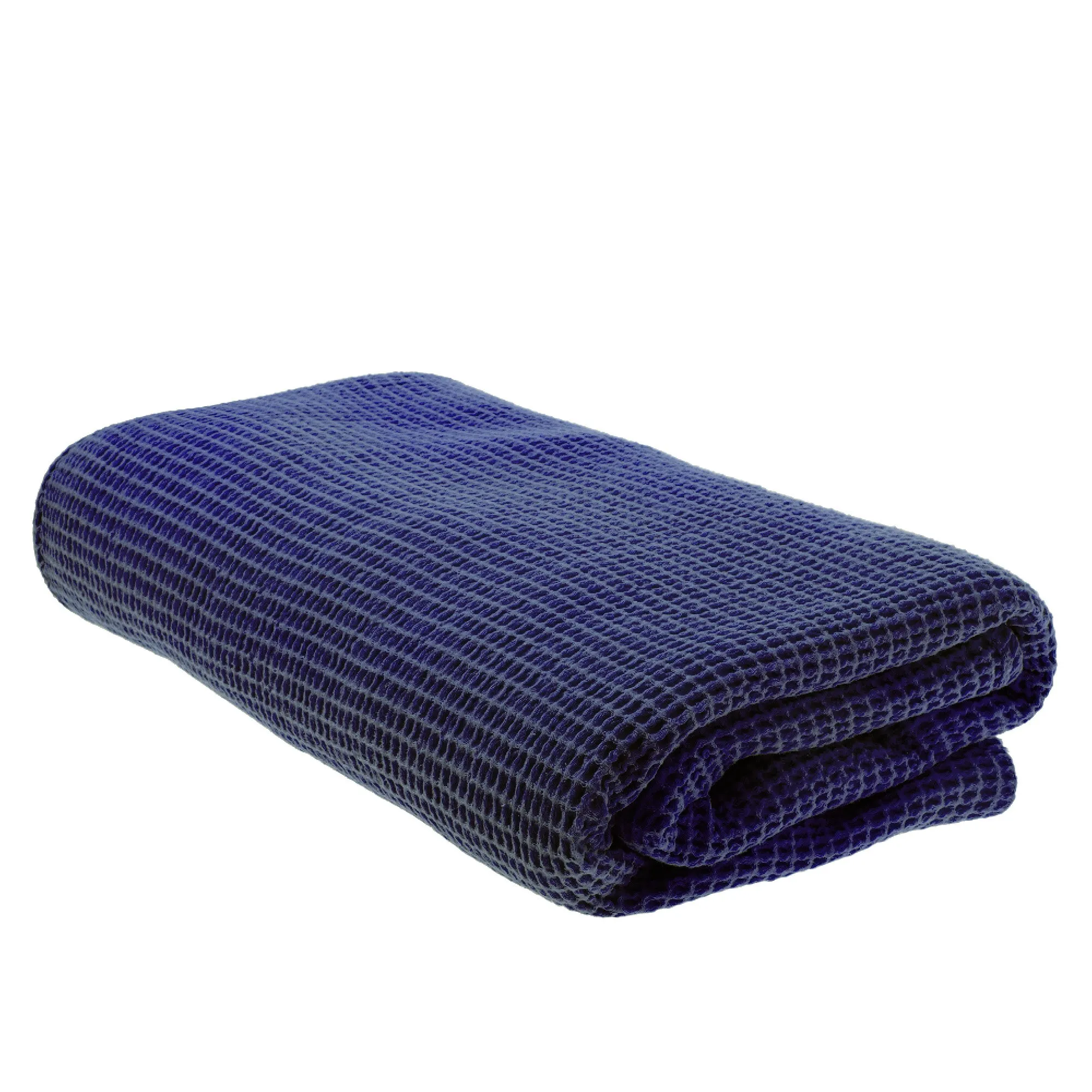 Navy Blue Big Waffle 100% Cotton Throw