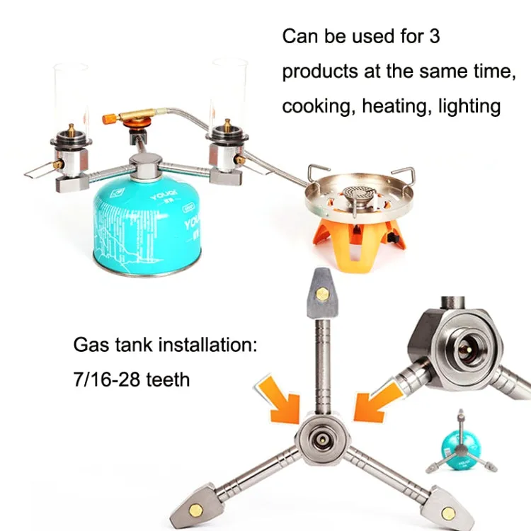 Outdoor Camping 3 In 1 Self-closing Aluminum Alloy Stove Adapter Tool