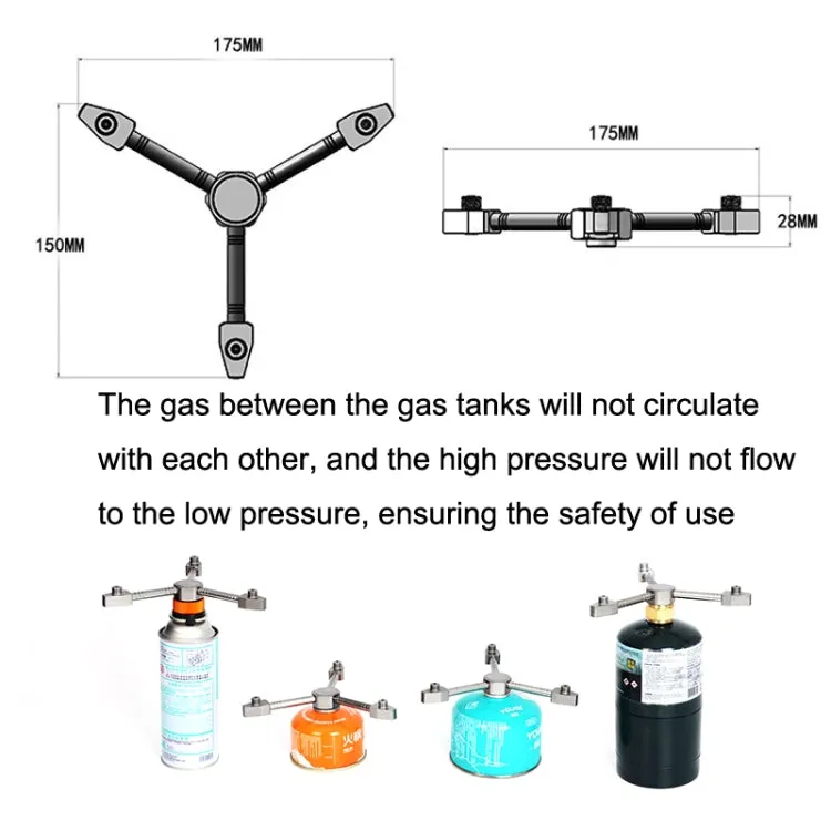 Outdoor Camping 3 In 1 Self-closing Aluminum Alloy Stove Adapter Tool