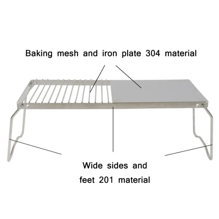 Outdoor Camping Convenient Folding Stainless Steel Barbecue Stand