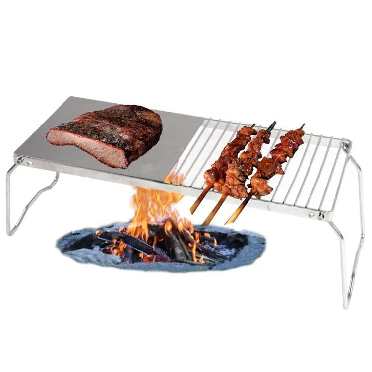 Outdoor Camping Convenient Folding Stainless Steel Barbecue Stand