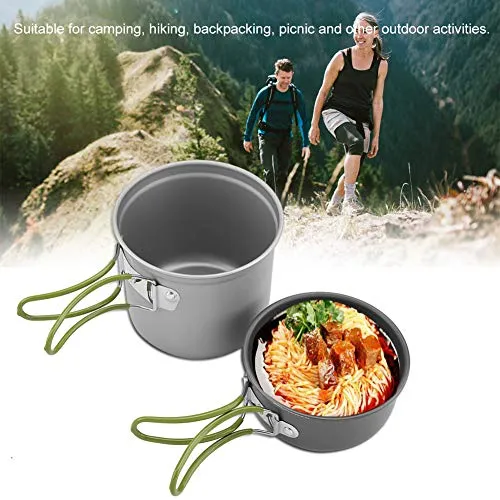 Portable Outdoor Cookware, Practical Solid and Durable Aluminum Pot Aluminum Pot, for Camping Hiking