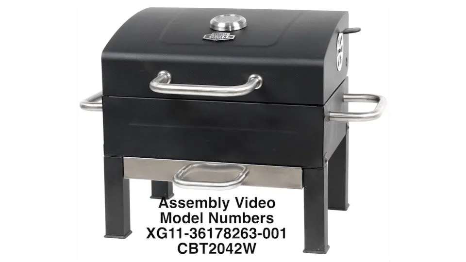 Premium Portable Charcoal Grill, Black and Stainless Steel