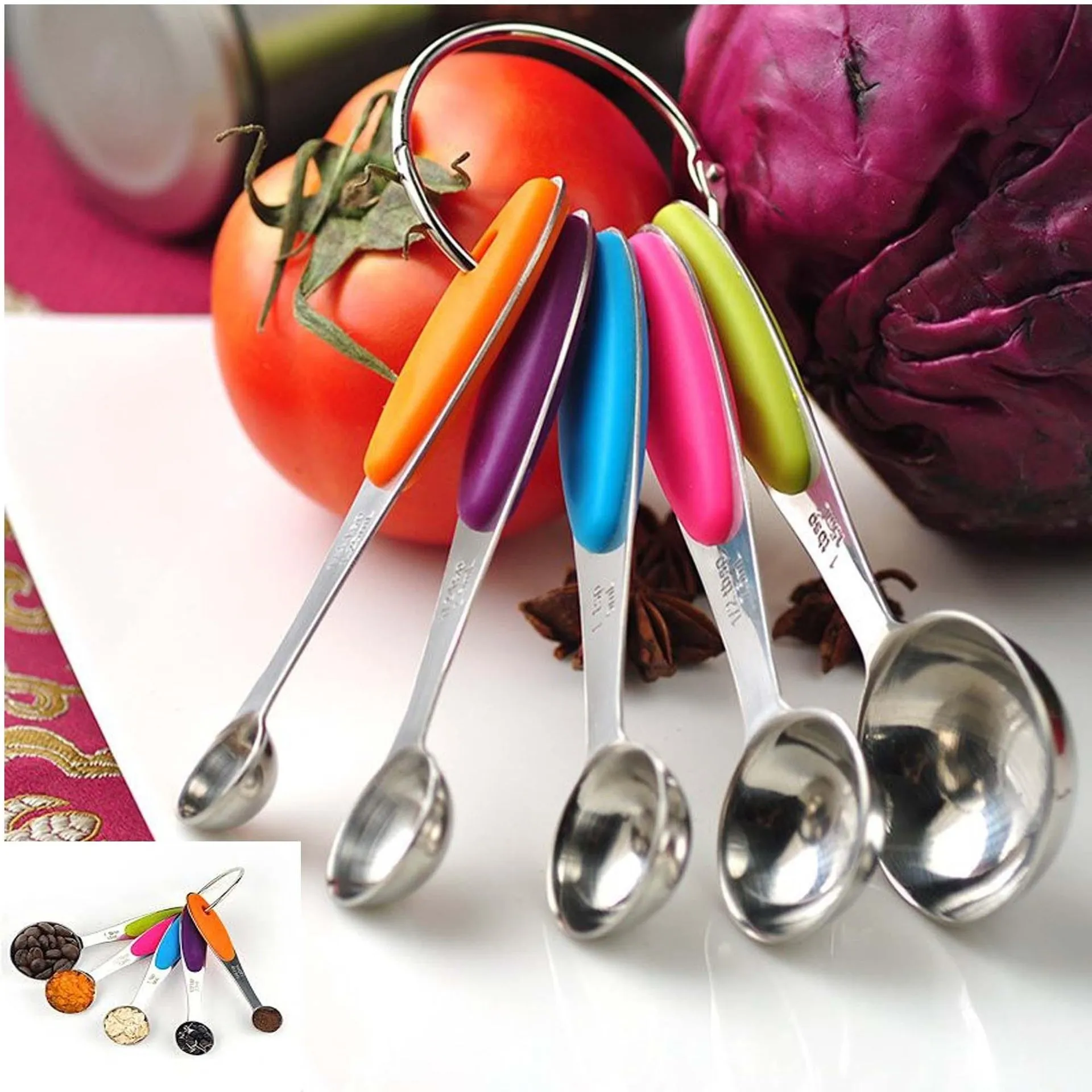 Set of 5 measuring Spoons Stainless Steel