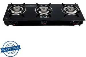 Sigri-wala Glass Manual Gas Stove (3 Burners)