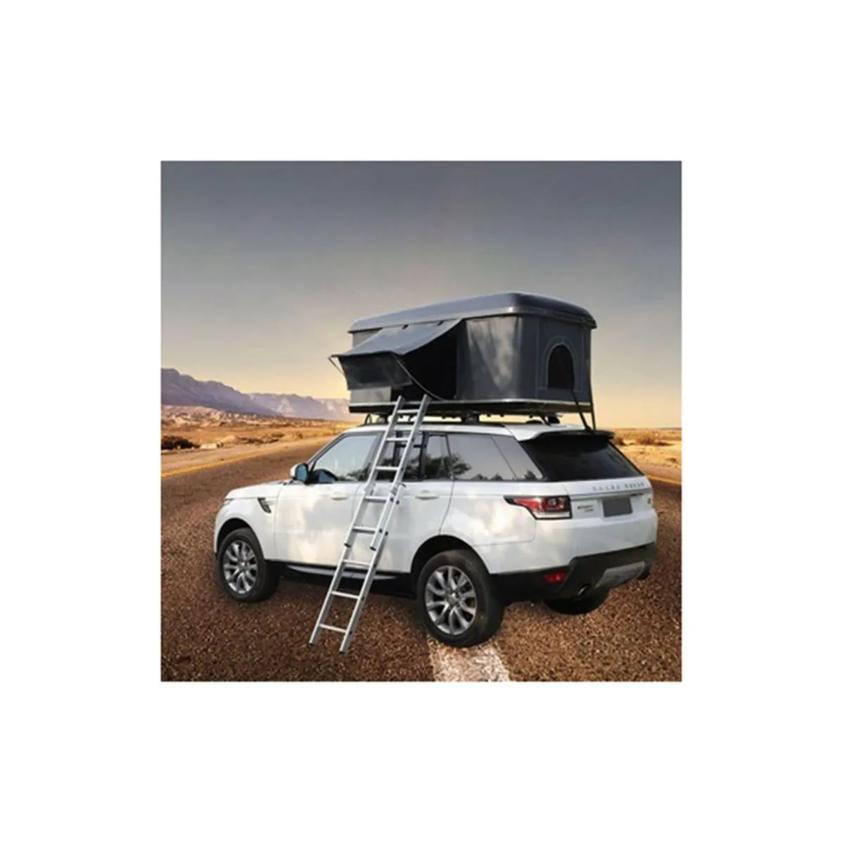 Trustmade Black Hard Shell Light Grey Rooftop Tent 2mins Setup 100% Waterproof 50mm Mattress