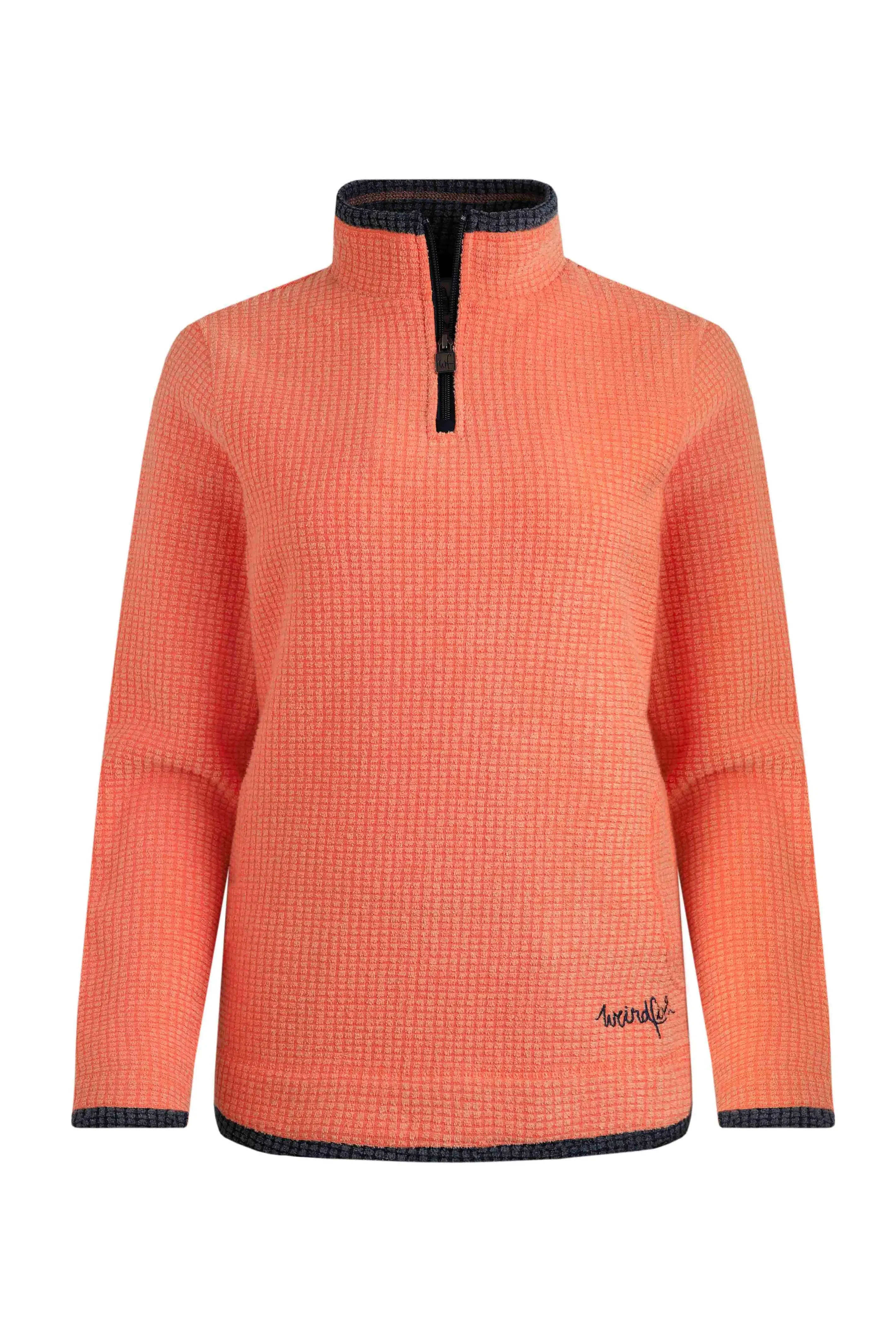 Weird Fish 12 Pumpkin Beye Eco 1/4 Zip Grid Fleece