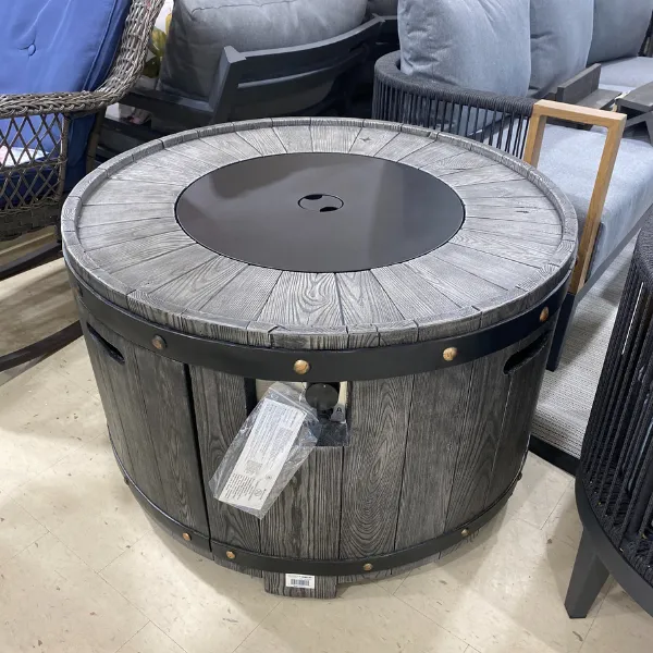 Wine Barrel Fire Table